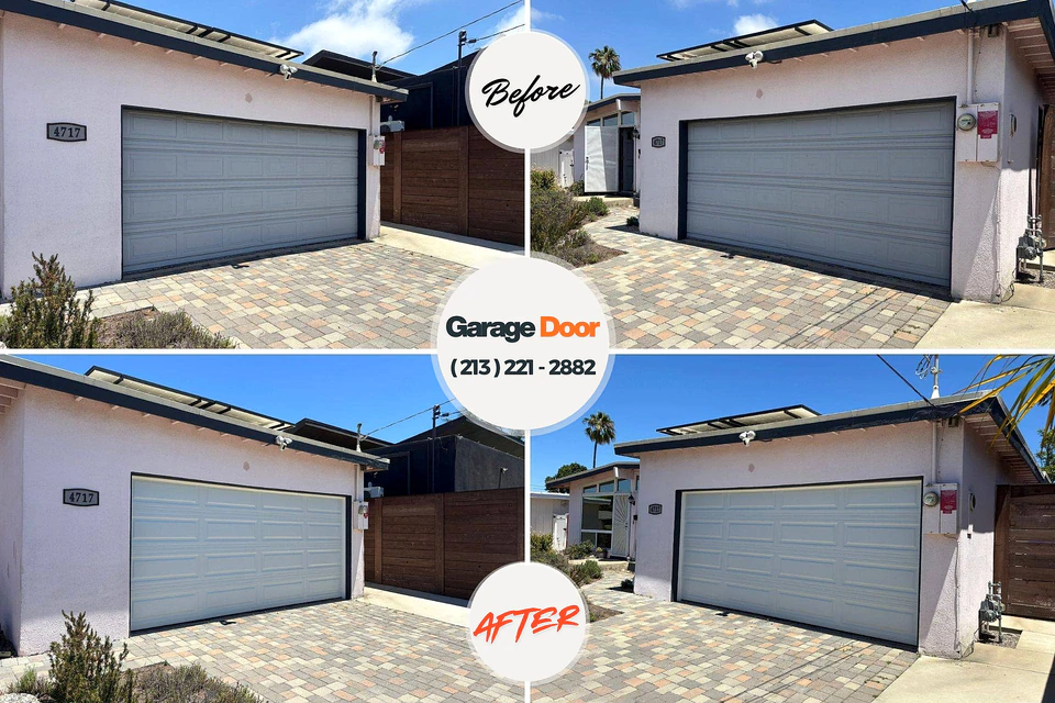 Before and after: garage door repair Pantego, TX